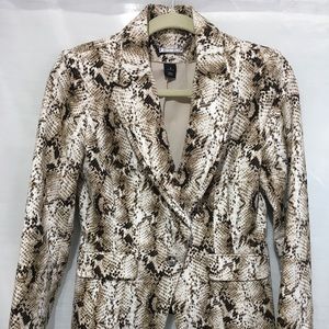 Faux snake skin look jacket